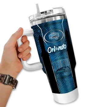 custom orlando magic hexagon armor blue curved tumbler fashion forward 1.webp