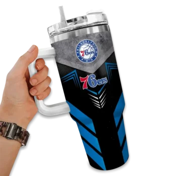 custom philadelphia 76ers arrow armor blue black curved tumbler fashion forward 1.webp