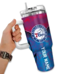 custom philadelphia 76ers chevron stripe blue curved tumbler best selling 1.webp