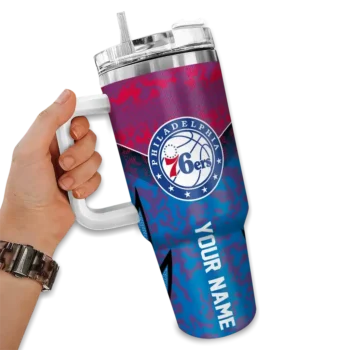 custom philadelphia 76ers chevron stripe blue curved tumbler fashion forward 1.webp