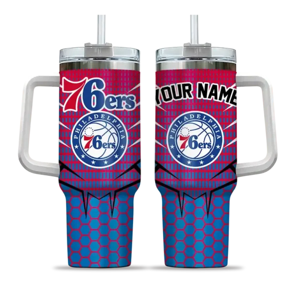 custom philadelphia 76ers hex texture blue curved tumbler best selling 1.webp