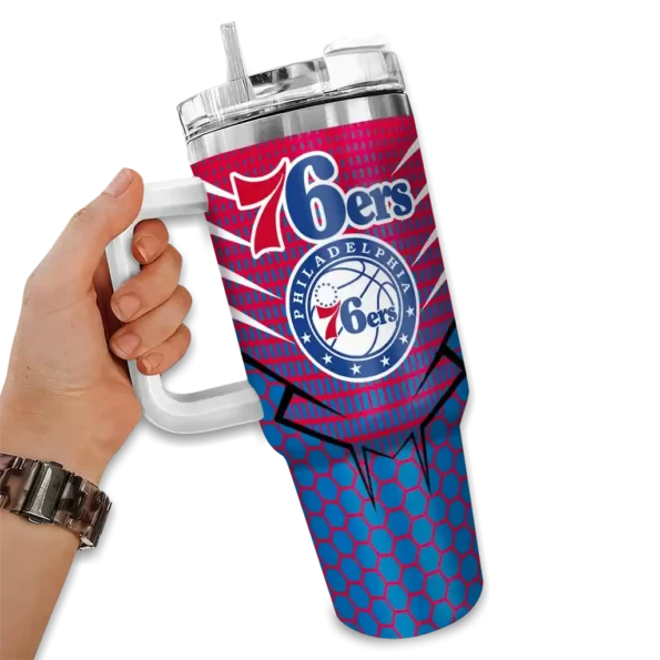 custom philadelphia 76ers hex texture blue curved tumbler fashion forward 1.webp