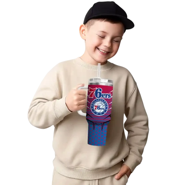 custom philadelphia 76ers hex texture blue curved tumbler latest model 1.webp