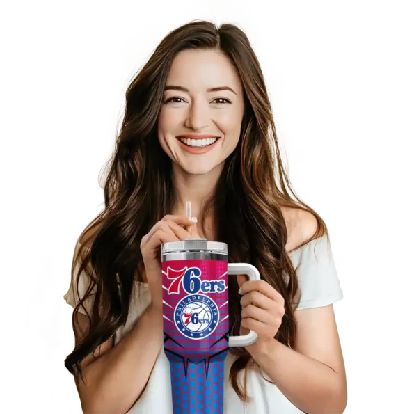 custom philadelphia 76ers hex texture blue curved tumbler premium grade 1.webp