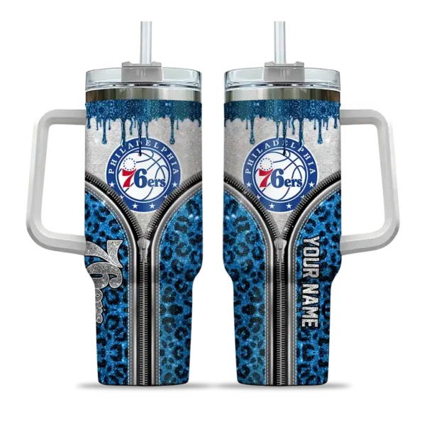 custom philadelphia 76ers leopard zipper blue curved tumbler best selling 1.webp