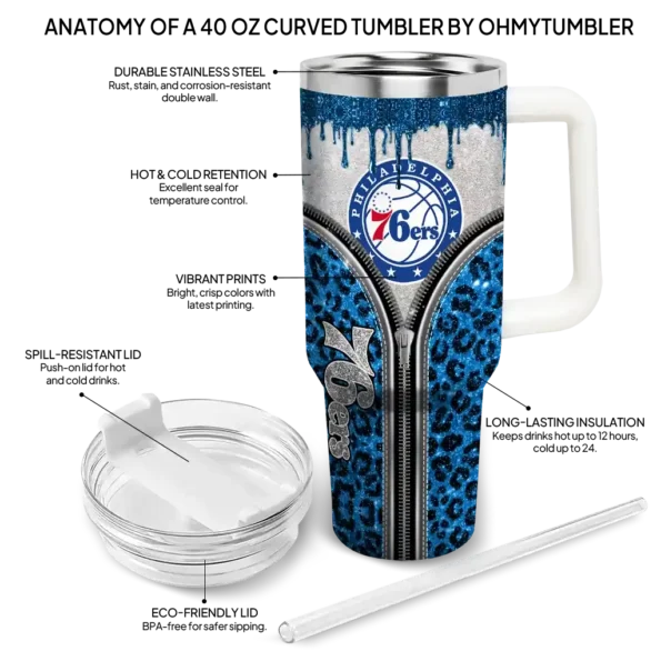 custom philadelphia 76ers leopard zipper blue curved tumbler new arrival 1.webp