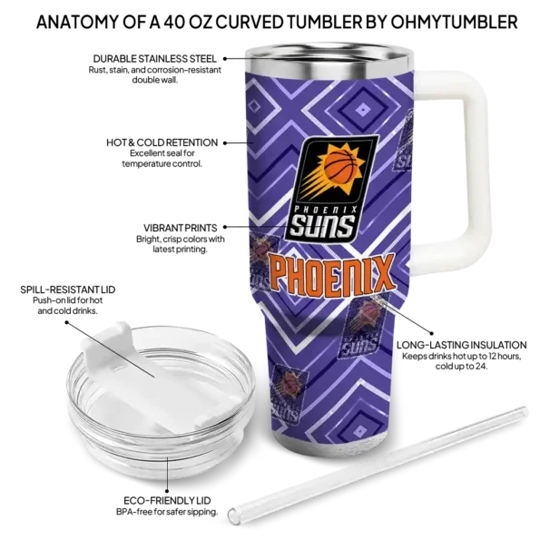 custom phoenix suns bold diamonds purple curved tumbler new arrival 1.webp