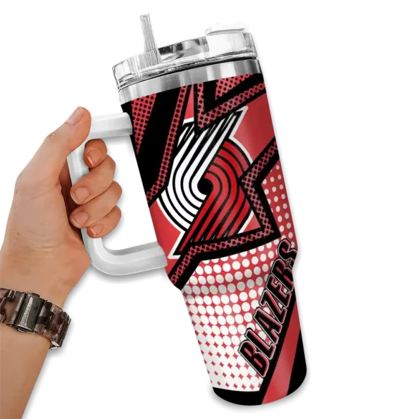 custom portland trail blazers arrow burst red curved tumbler fashion forward 1.webp