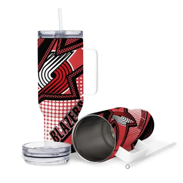 custom portland trail blazers arrow burst red curved tumbler high quality 1.webp