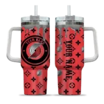 custom portland trail blazers bullseye drips red curved tumbler best selling 1.webp