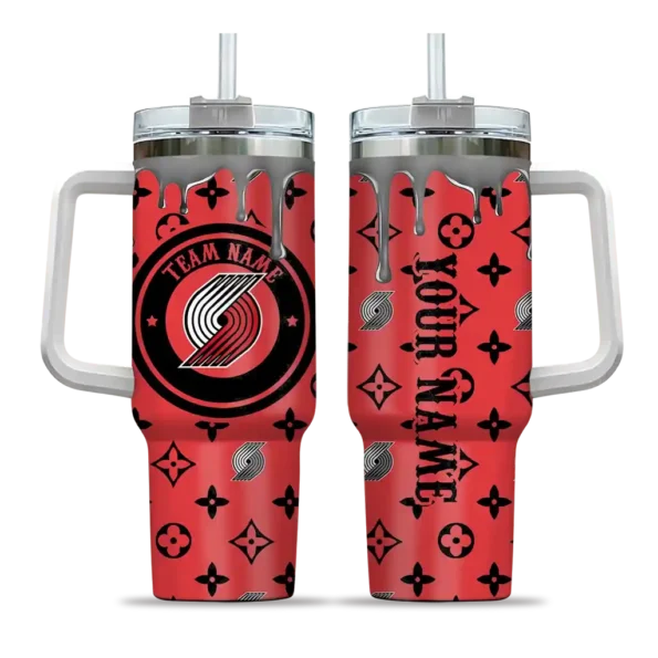 custom portland trail blazers bullseye drips red curved tumbler best selling 1.webp