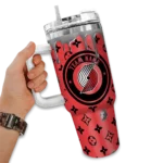custom portland trail blazers bullseye drips red curved tumbler best selling 1.webp