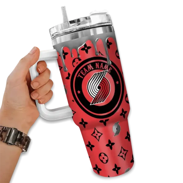custom portland trail blazers bullseye drips red curved tumbler fashion forward 1.webp