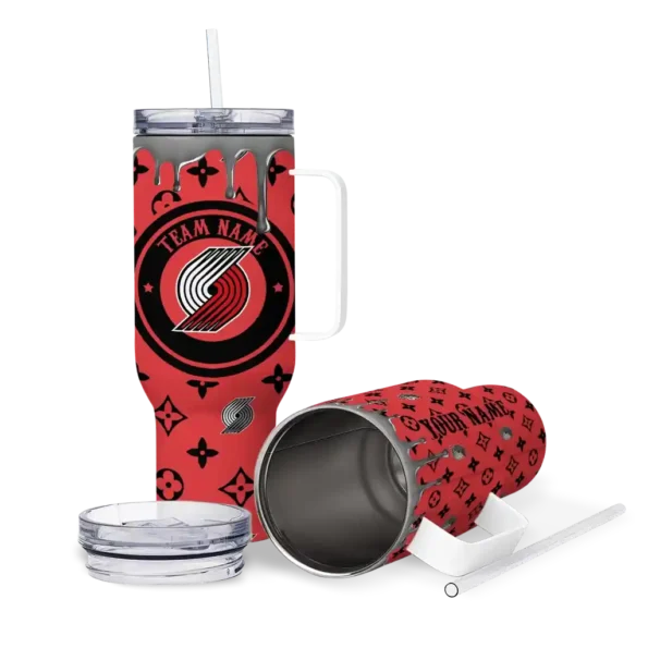 custom portland trail blazers bullseye drips red curved tumbler high quality 1.webp
