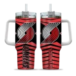 custom portland trail blazers chevron layers red curved tumbler best selling 1.webp