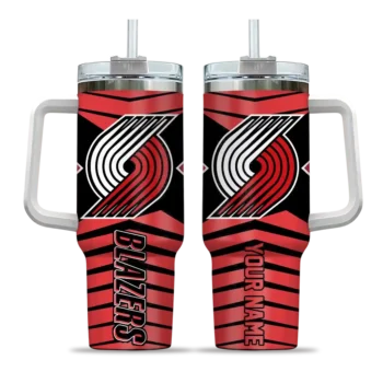 custom portland trail blazers chevron layers red curved tumbler best selling 1.webp