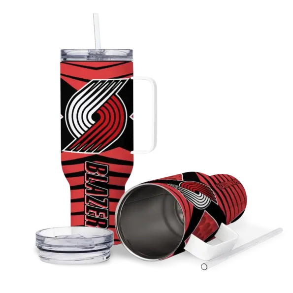 custom portland trail blazers chevron layers red curved tumbler high quality 1.webp
