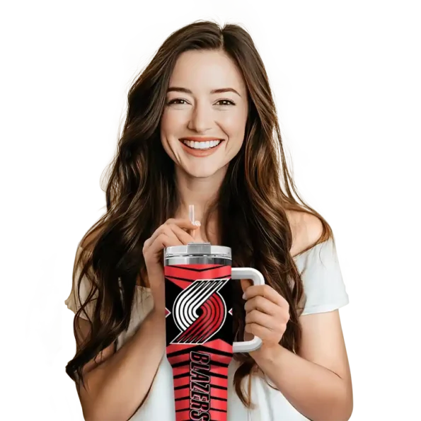 custom portland trail blazers chevron layers red curved tumbler premium grade 1.webp