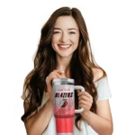 custom portland trail blazers gradient dots red curved tumbler best selling 1.webp