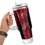 custom portland trail blazers hexagon armor red curved tumbler best selling 1.webp