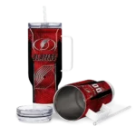 custom portland trail blazers hexagon armor red curved tumbler best selling 1.webp