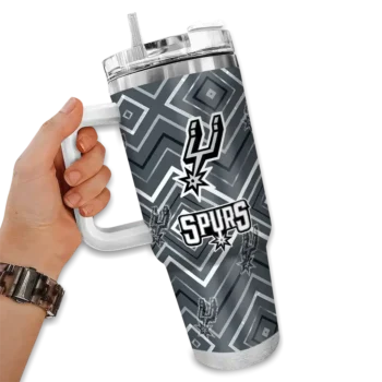 custom san antonio spurs bold diamonds silver curved tumbler fashion forward 1.webp