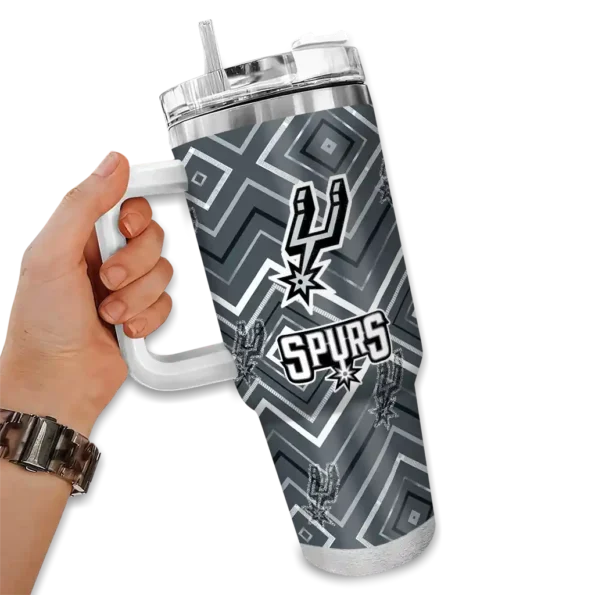 custom san antonio spurs bold diamonds silver curved tumbler fashion forward 1.webp