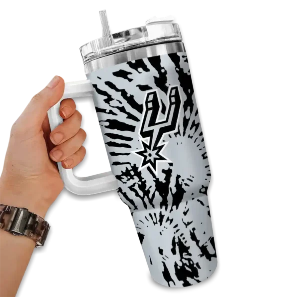 custom san antonio spurs burst swirl silver curved tumbler fashion forward 1.webp