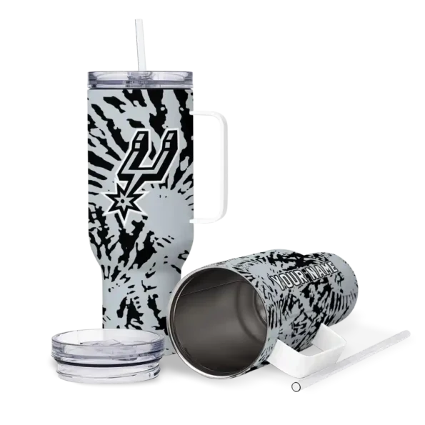 custom san antonio spurs burst swirl silver curved tumbler high quality 1.webp