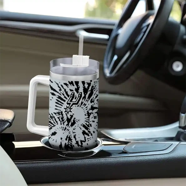 custom san antonio spurs burst swirl silver curved tumbler trendy 1.webp