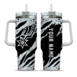 custom san antonio spurs claw cut silver black curved tumbler best selling 1.webp