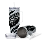 custom san antonio spurs claw cut silver black curved tumbler best selling 1.webp