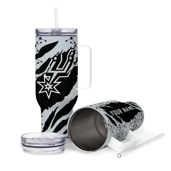 custom san antonio spurs claw cut silver black curved tumbler high quality 1.webp
