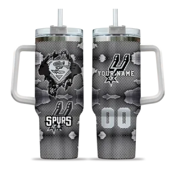 custom san antonio spurs superman shield silver gray curved tumbler best selling 1.webp