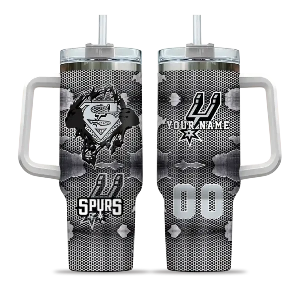 custom san antonio spurs superman shield silver gray curved tumbler best selling 1.webp