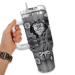 custom san antonio spurs superman shield silver gray curved tumbler best selling 1.webp