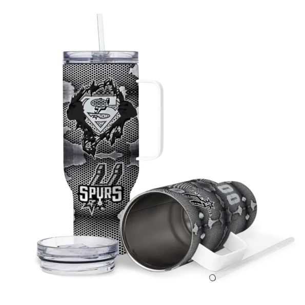 custom san antonio spurs superman shield silver gray curved tumbler high quality 1.webp