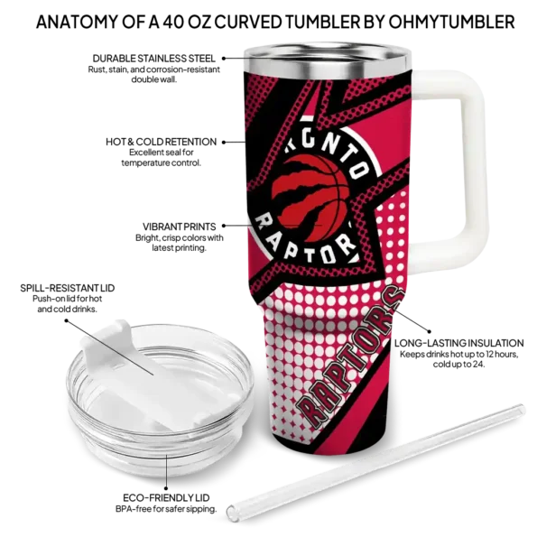 custom toronto raptors arrow burst red curved tumbler new arrival 1.webp