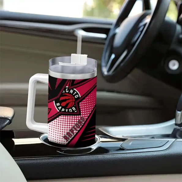 custom toronto raptors arrow burst red curved tumbler trendy 1.webp