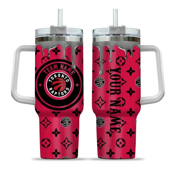 custom toronto raptors bullseye drips red curved tumbler best selling 1.webp