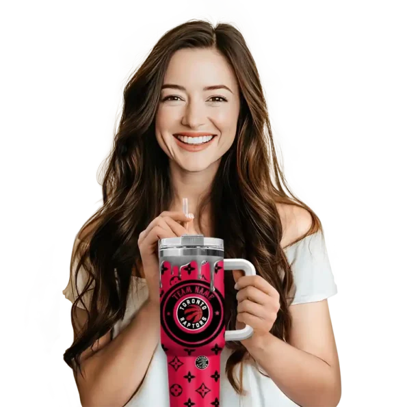 custom toronto raptors bullseye drips red curved tumbler premium grade 1.webp
