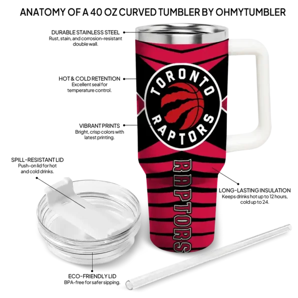 custom toronto raptors chevron layers red curved tumbler new arrival 1.webp