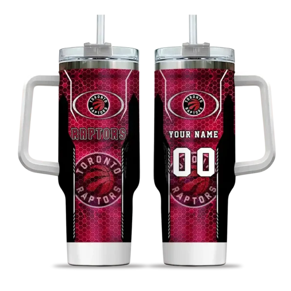 custom toronto raptors hexagon armor red curved tumbler best selling 1.webp
