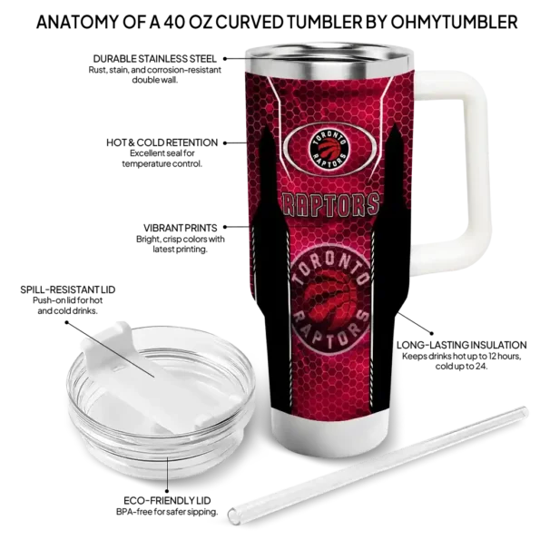 custom toronto raptors hexagon armor red curved tumbler new arrival 1.webp
