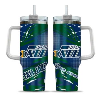 custom utah jazz abstract paths navy curved tumbler best selling 1.webp