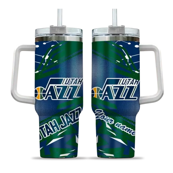 custom utah jazz abstract paths navy curved tumbler best selling 1.webp