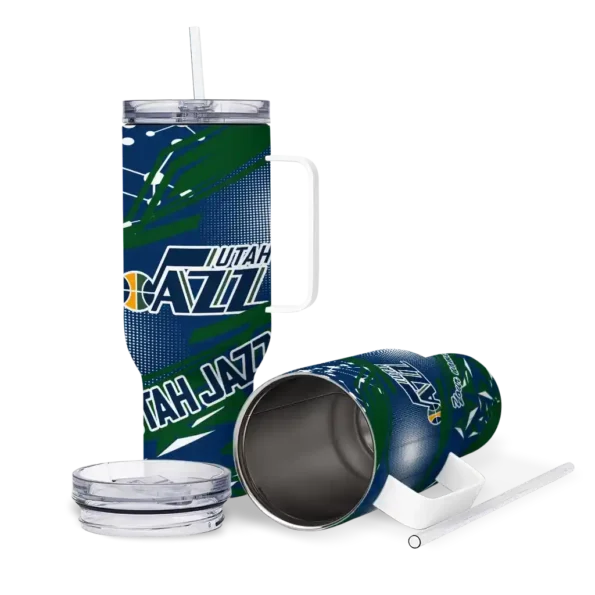custom utah jazz abstract paths navy curved tumbler high quality 1.webp