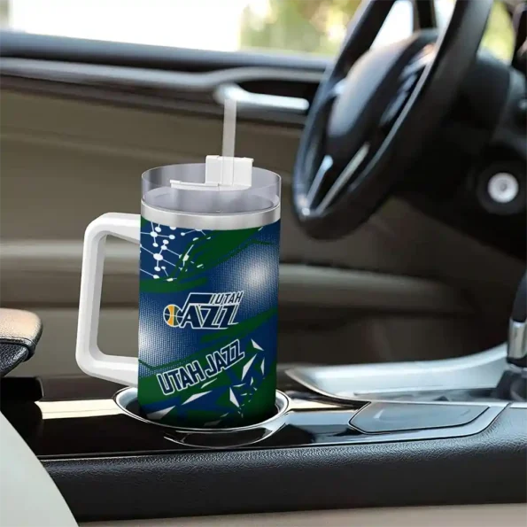 custom utah jazz abstract paths navy curved tumbler trendy 1.webp