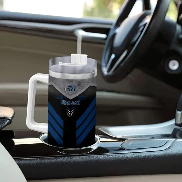custom utah jazz arrow armor navy black curved tumbler trendy 1.webp