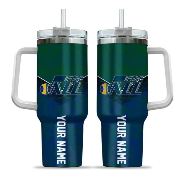 custom utah jazz chevron stripe navy curved tumbler best selling 1.webp